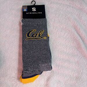 Strideline Cal Berkeley Bear Full Knit 4 Crew Socks NCAA Marled Gray Yellow New